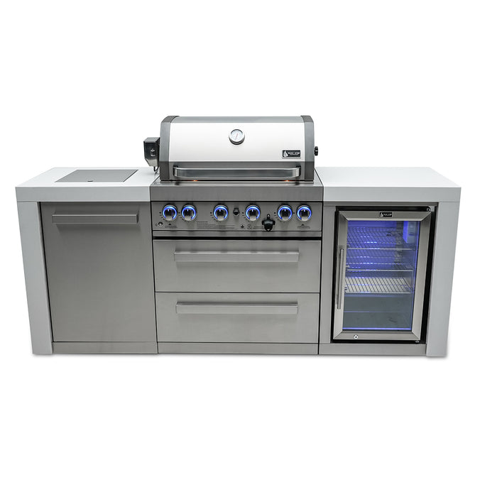 Mont Alpi 400 Deluxe BBQ Grill Island with Fridge Cabinet - MAi400-DFC