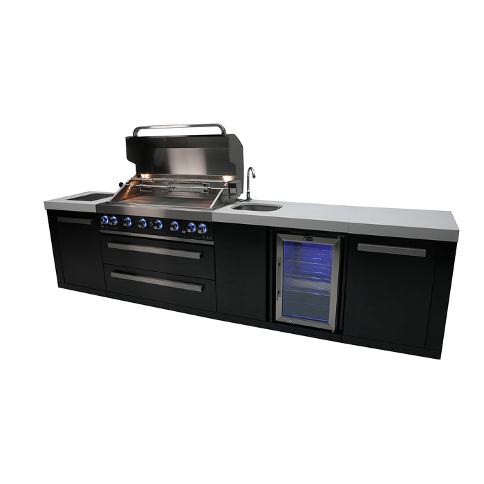 Mont Alpi 805 Black Stainless Steel BBQ Grill Island with Beverage Center - MAi805-BSSBEV