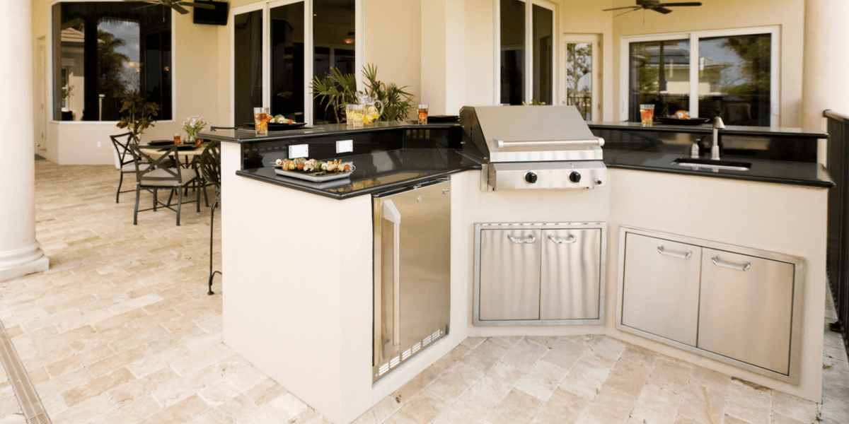 Curved outdoor kitchen best sale