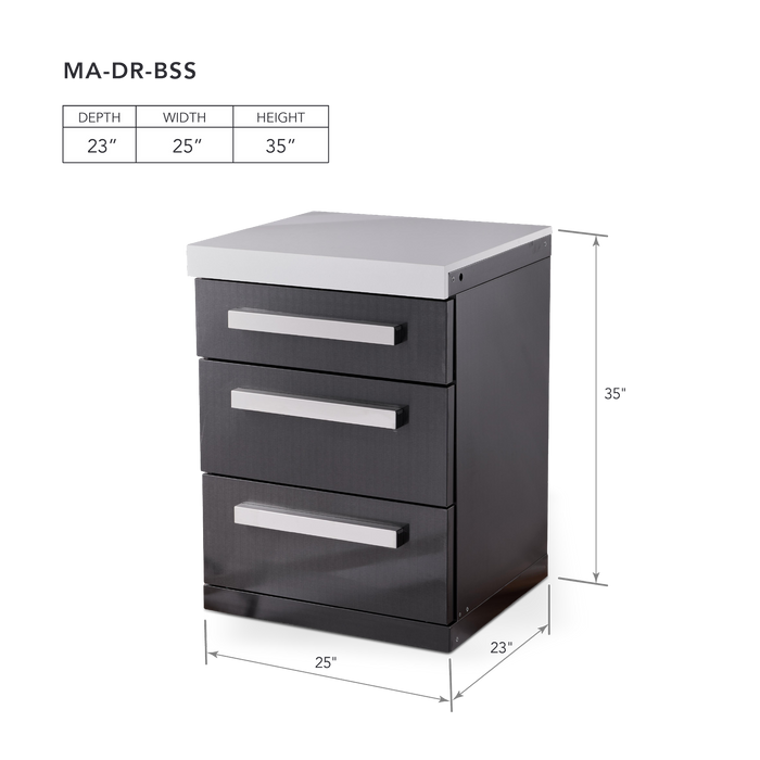Mont Alpi Black Series Extra Drawer Slides Cabinet Module - MA-DR-BSS