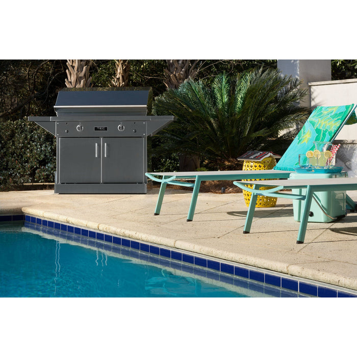 TEC Patio 2FR 44-Inch Infrared Gas Grill On Stainless Steel Cabinet