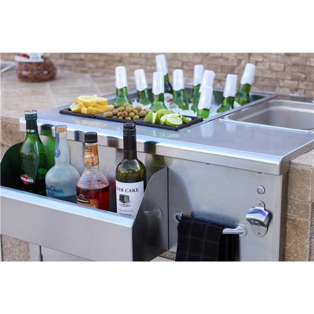 TrueFlame 30-Inch Lighted Beverage & Prep Station (TF-BC-30L)