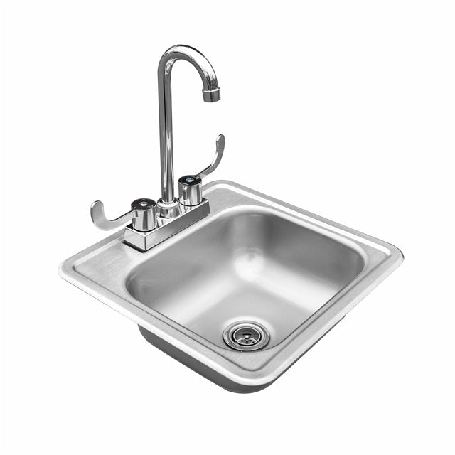 TrueFlame 15-Inch Drop-in Sink & Hot/Cold Faucet (TF-NK-15D)