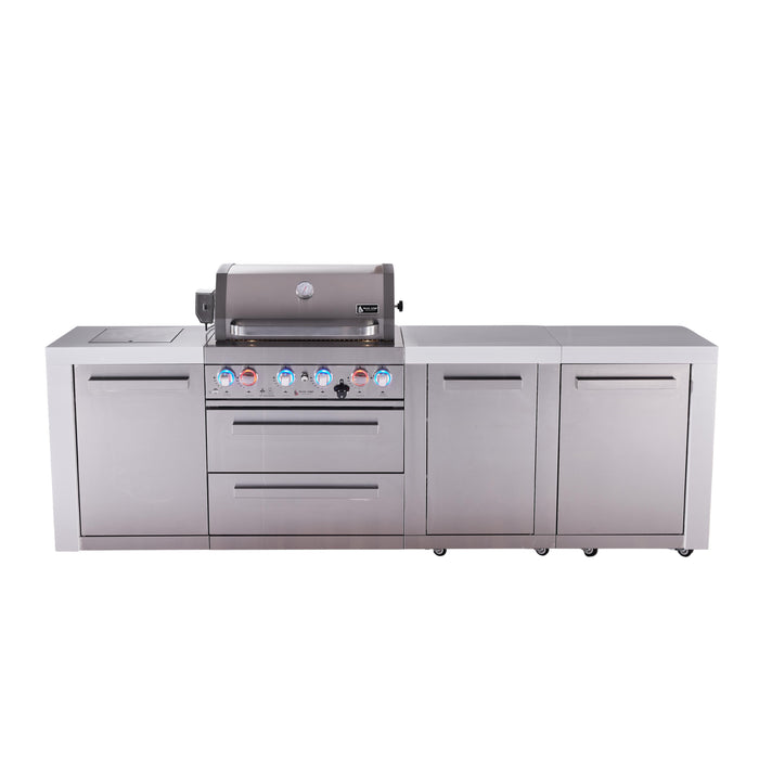 Mont Alpi 400 Deluxe BBQ Grill Island with Extra Storage - MAi400-DXL