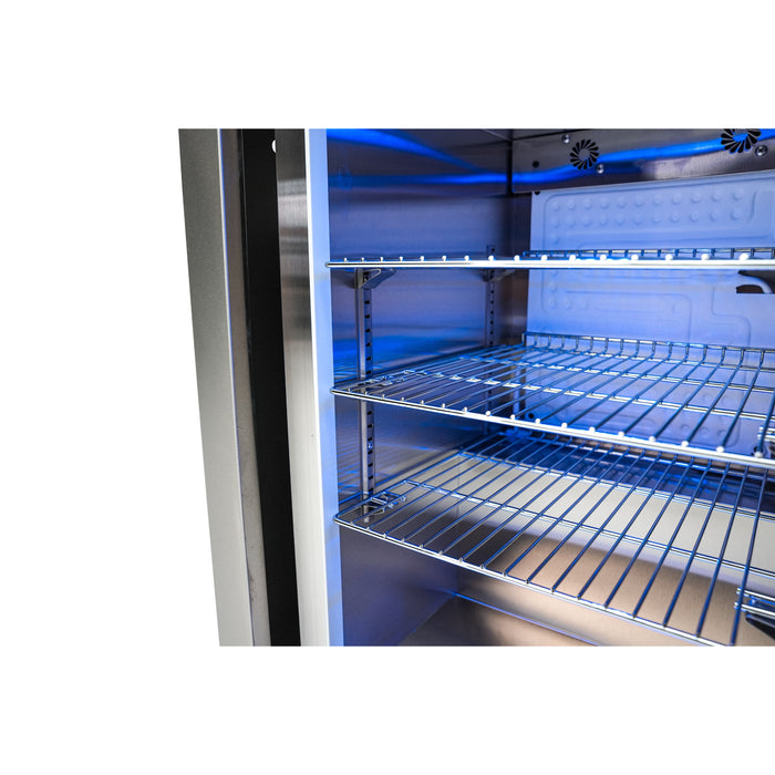 Mont Alpi 400 Deluxe BBQ Grill Island with L-Shape, Beverage Center, Extra Storage & Fridge - MAi400-D90BEVFCXL