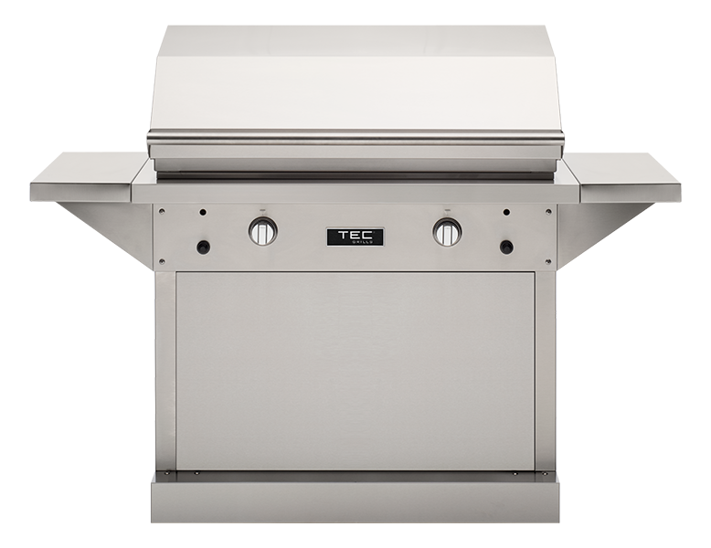 TEC Patio 2FR 44-Inch Infrared Gas Grill On Stainless Steel Pedestal