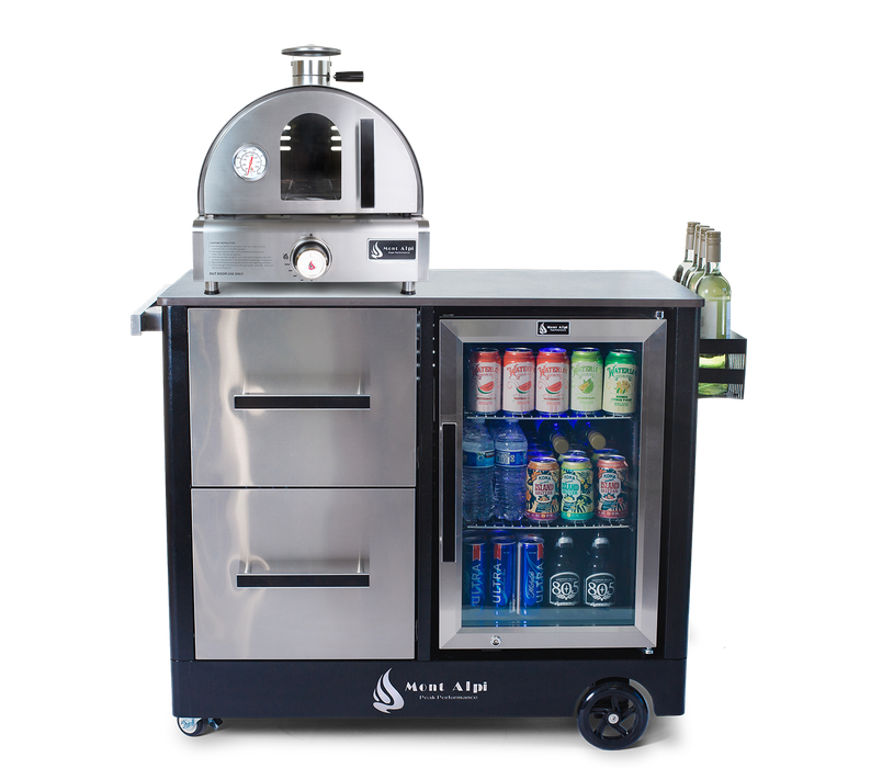 Mont Alpi Mobile Outdoor Prep Center & Pizza Oven Combo - MAPCL + MAPZ-SS