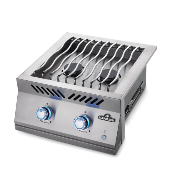 Napoleon 700 Series 18-Inch Built-In Dual Range Top Burner with Stainless Steel Cover - BIB18RT