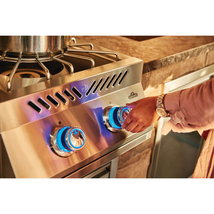Napoleon 700 Series 18-Inch Built-In Power Burner with Stainless Steel Cover - BIB18PB