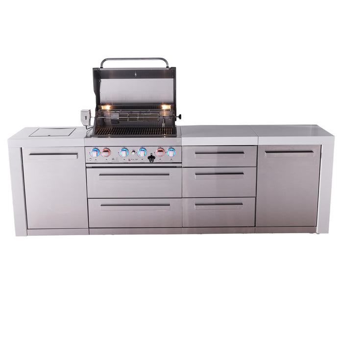 Mont Alpi 400 Deluxe BBQ Grill Island with Extra Drawer Storage - MAi400-DDR