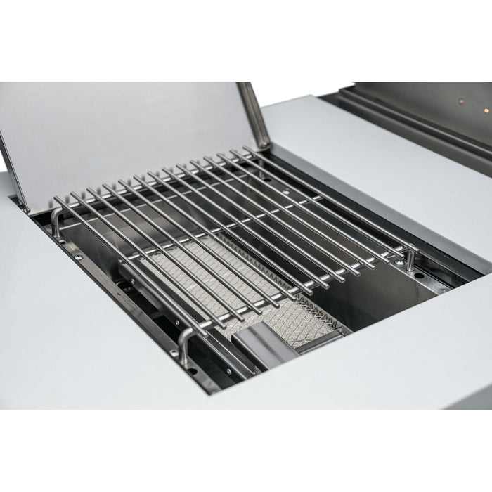 Mont Alpi 805 Black Stainless Steel BBQ Grill Island with L-Shape, Beverage Center & Extra Storage - MAi805-BSS90BEVXL