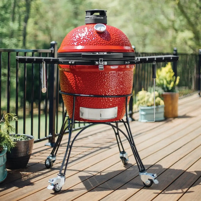 Kamado Joe Classic Joe II 18-Inch Grill w/ Cart, Side Shelves, Heat Deflector & Tools - KJ23RHC