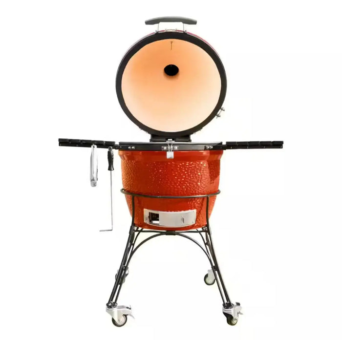 Kamado Joe Classic Joe II 18-Inch Grill w/ Cart, Side Shelves, Heat Deflector & Tools - KJ23RHC