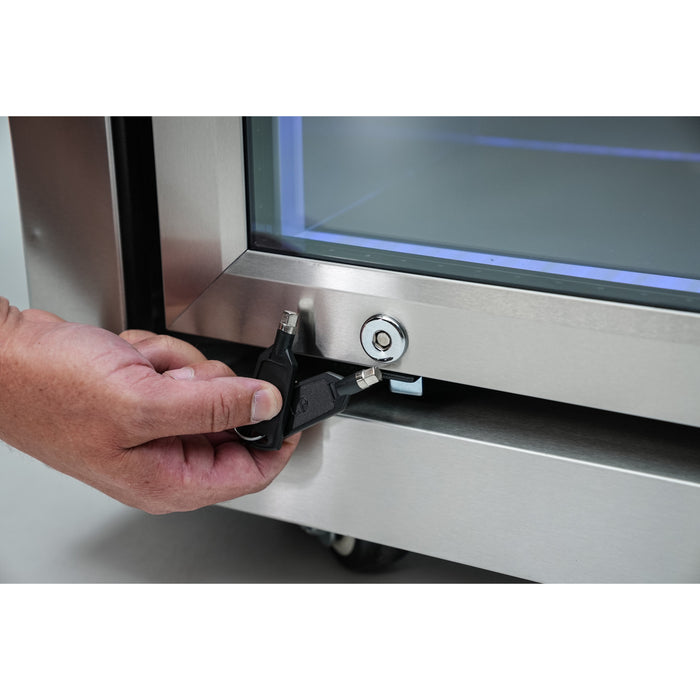 Mont Alpi 400 Deluxe BBQ Grill Island with L-Shape, Beverage Center, Kegerator, Kamado Module & Extra Drawer Storage - MAi400-D90KEGBEVKAMDR