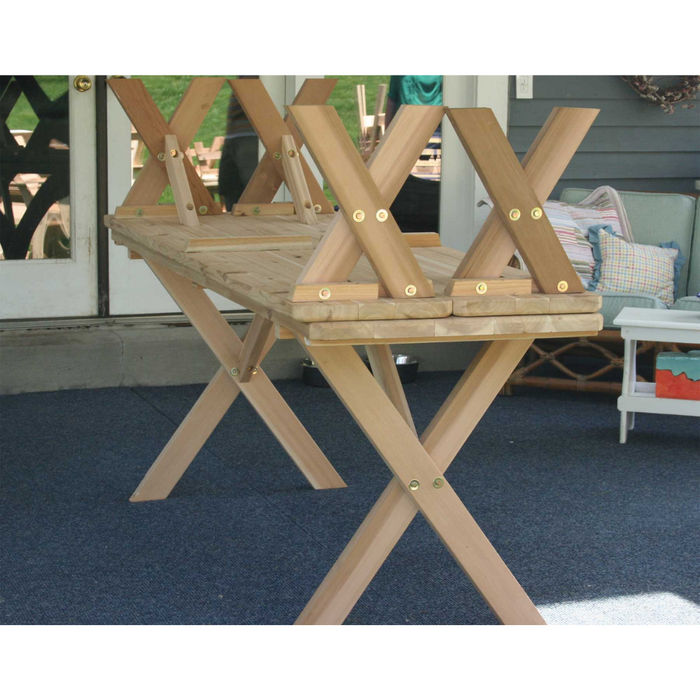 Creekvine Designs 27" Red Cedar Backyard Bash Cross Legged Picnic Table with Detached Benches