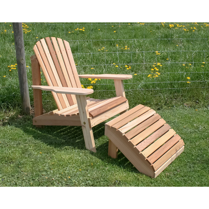 Creekvine Designs Cedar American Forest Adirondack Chair & Footrest Set