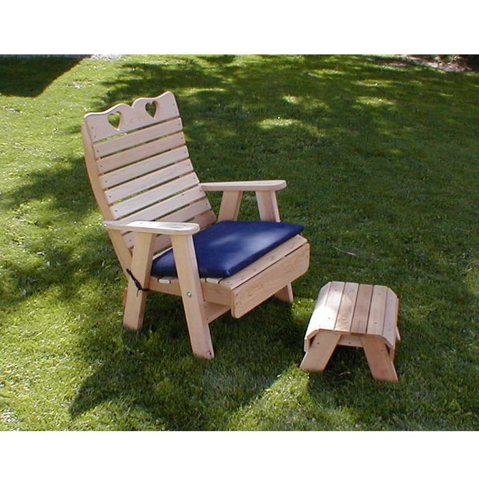 Creekvine Designs Cedar Royal Country Hearts Patio Chair & Footrest Set