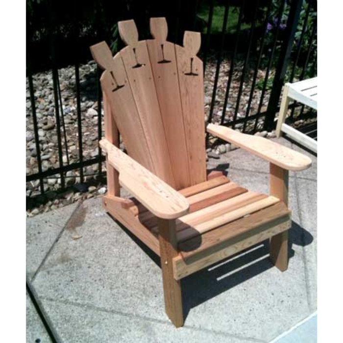 Creekvine Designs Cedar Wine Glass Adirondack Chair