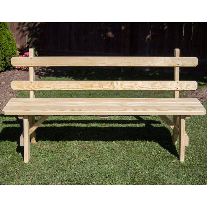 Creekvine Designs Treated Pine Traditional Garden Bench with Back