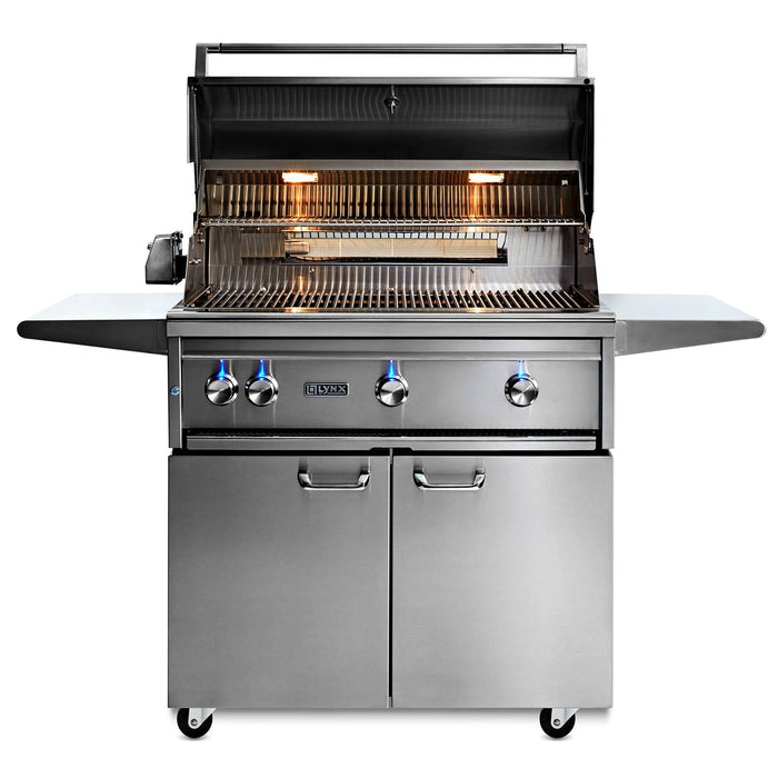 Lynx 36-Inch Professional Gas Grill On Cart with All Trident Infrared Burners (L36ATRF-LP/NG)