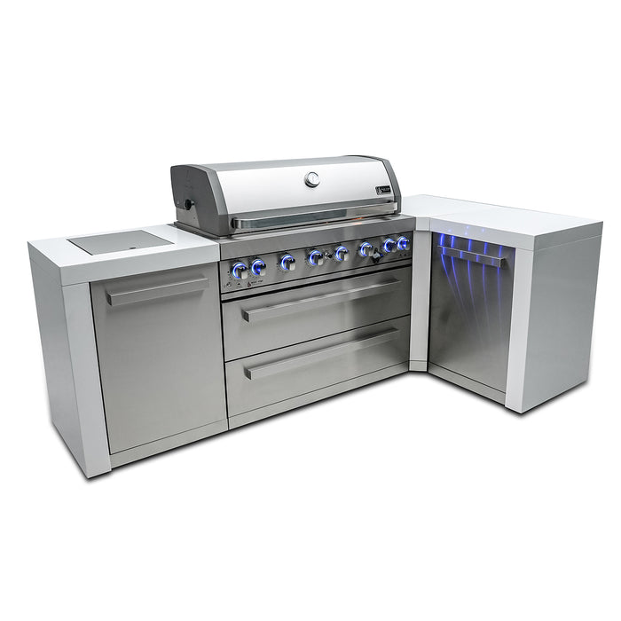 Mont Alpi 805 Deluxe BBQ Grill Island with 90 Degree Corner - MAi805-D90C