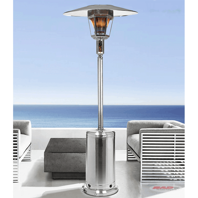 RADtec Real Flame Patio Heater Stainless Steel Elite Patio Direct