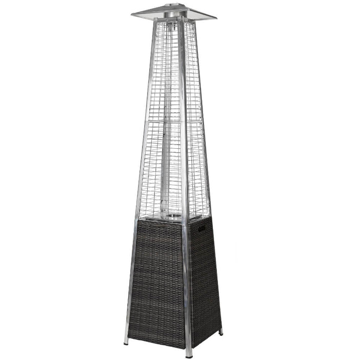 RADtec Tower Flame Patio Heater - Black and Grey Wicker