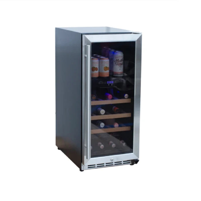 RCS 15-Inch Stainless Steel Wine Cooler with Glass Window