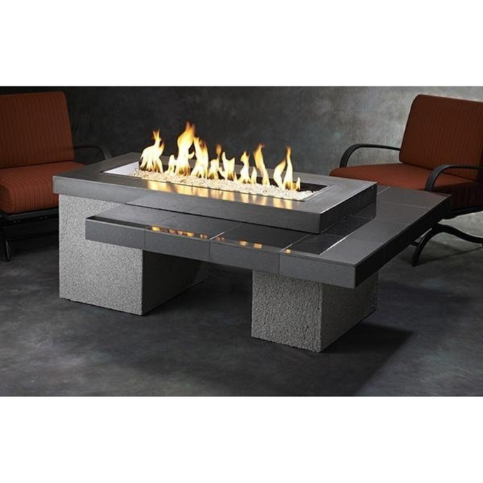 The Outdoor Greatroom Company Black Uptown Linear Gas Fire Pit Table (UPT-1242)