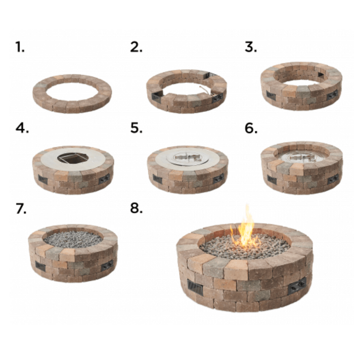 The Outdoor Greatroom Company Bronson Block Round Gas Fire Pit Kit (BRON52-K)