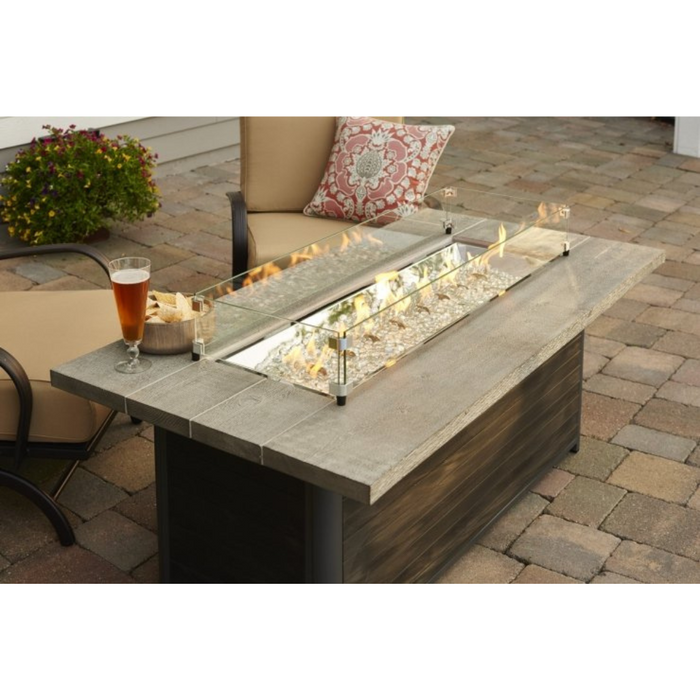The Outdoor Greatroom Company Brown Cedar Ridge Linear Gas Fire Pit Table (CR-1242-K)