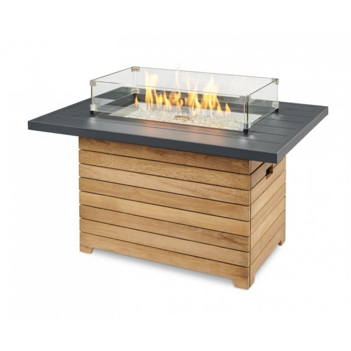 The Outdoor Greatroom Company Darien Rectangular Gas Fire Pit Table with Aluminum Top (DAR-1224-K)