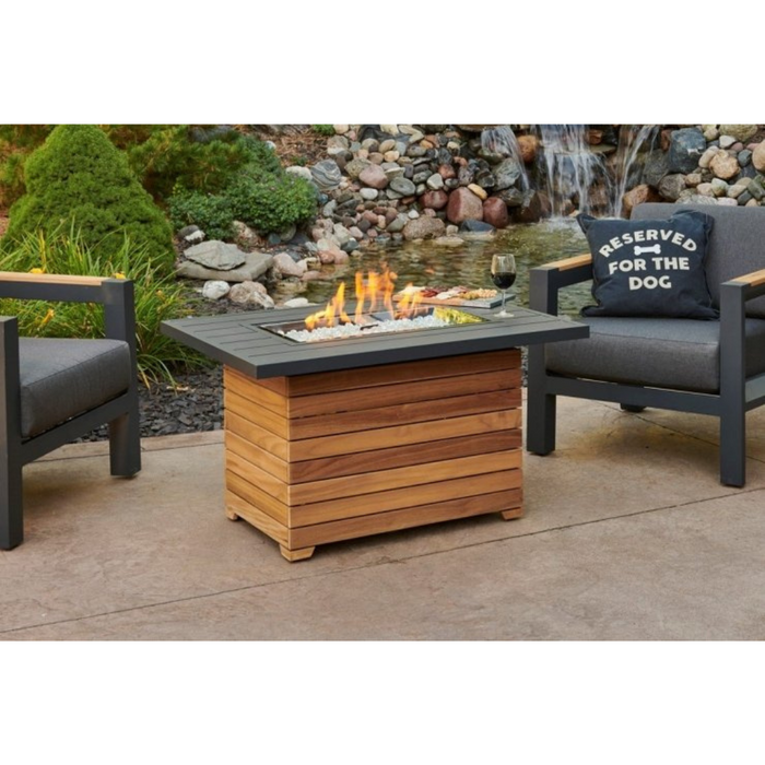 The Outdoor Greatroom Company Darien Rectangular Gas Fire Pit Table with Aluminum Top (DAR-1224-K)