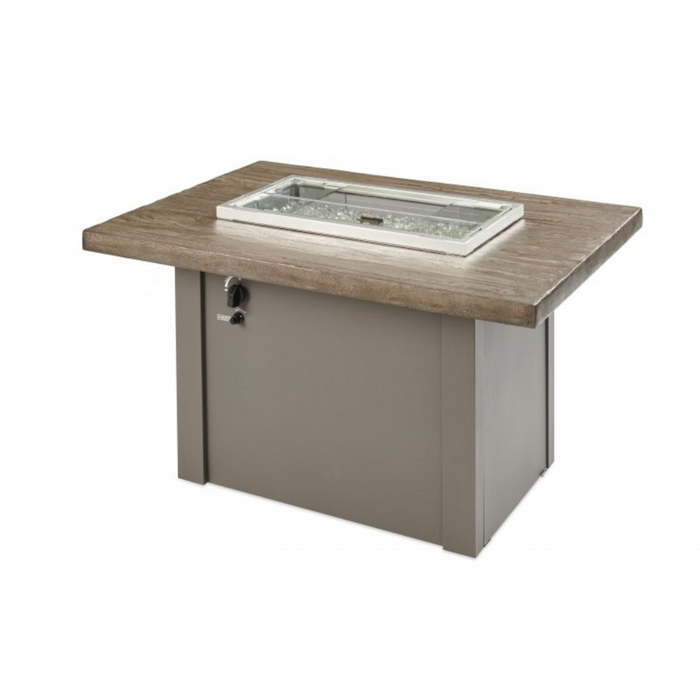 The Outdoor Greatroom Company Driftwood Havenwood Rectangular Gas Fire Pit Table with Grey Base (HVDG-1224-K)