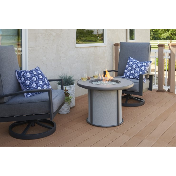 The Outdoor Greatroom Company Grey Stonefire Round Gas Fire Pit Table (SF-32-GRY-K)