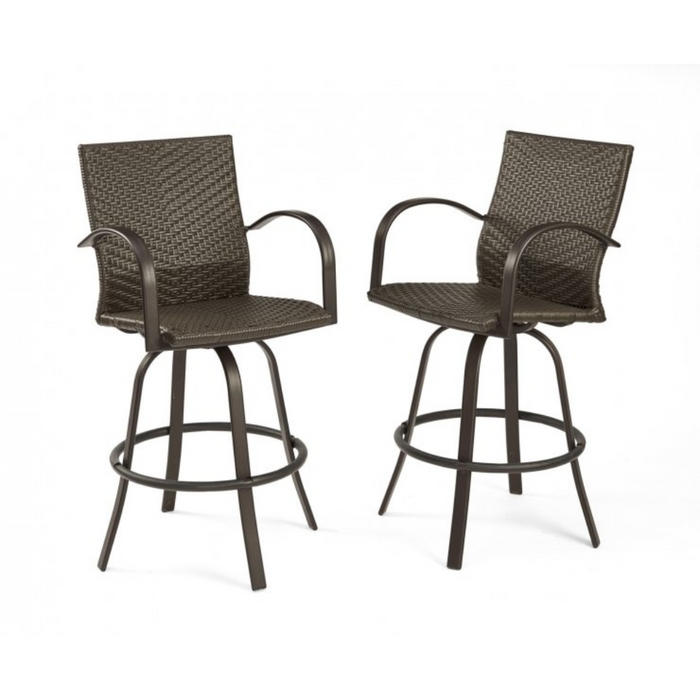 The Outdoor Greatroom Company Leather Wicker Bar Stools Naples 4030 L