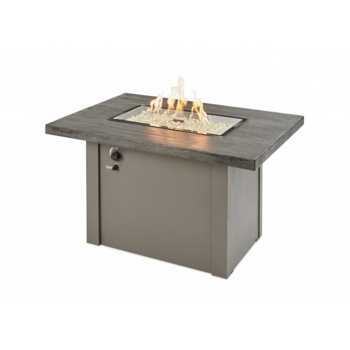 The Outdoor Greatroom Company Stone Grey Havenwood Rectangular Gas Fire Pit Table with Grey Base (HVGG-1224-K)