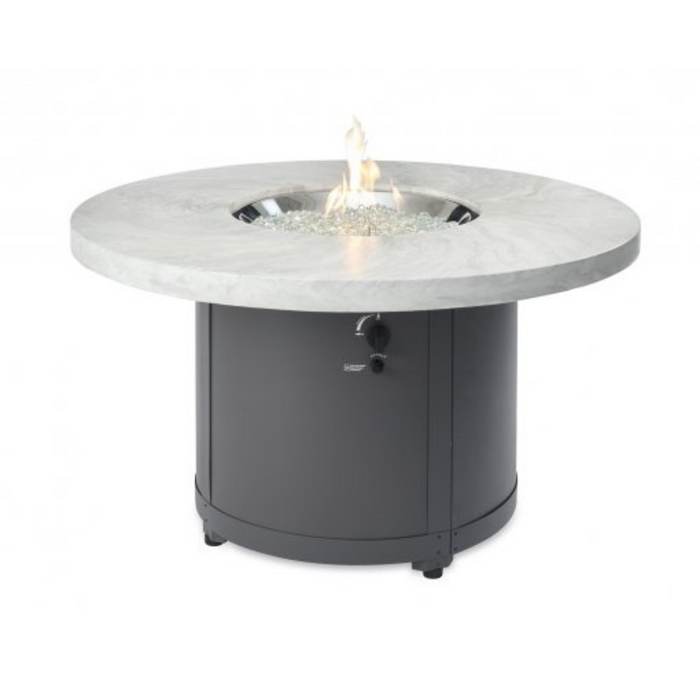The Outdoor Greatroom Company White Onyx Beacon Round Gas Fire Pit Table (BC-20-WO)