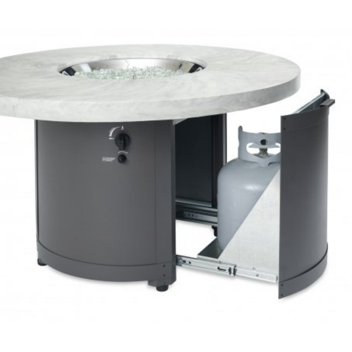 The Outdoor Greatroom Company White Onyx Beacon Round Gas Fire Pit Table (BC-20-WO)