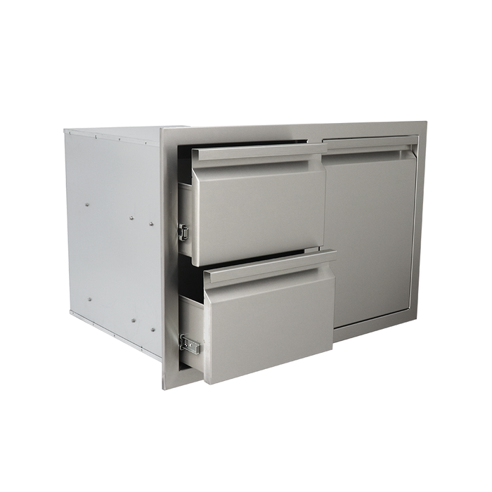 RCS Valiant Stainless Steel Double Drawer/Propane Tank Storage Combo