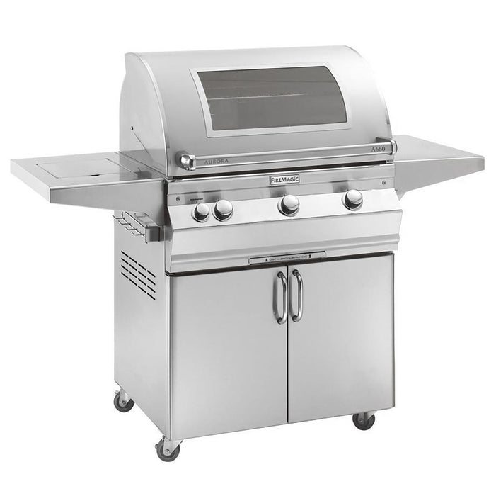 Fire Magic A660s Aurora 30-Inch Gas Grill on Cart with Single Side Burner
