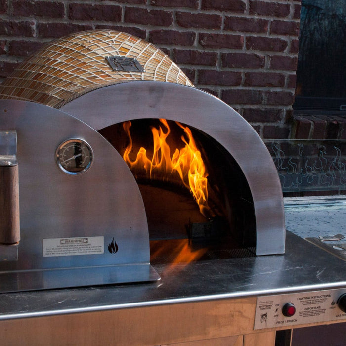HPC Villa Built-In Hybrid Gas/Wood Fueled Mosaic Tile Pizza Oven