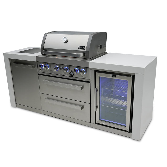Mont Alpi 400 Deluxe BBQ Grill Island with Fridge Cabinet - MAi400-DFC