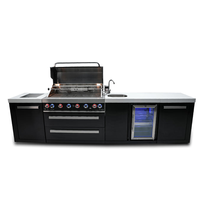 Mont Alpi 805 Black Stainless Steel BBQ Grill Island with Beverage Center - MAi805-BSSBEV
