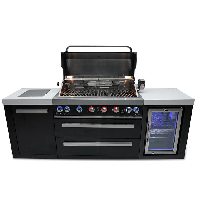 Mont Alpi 805 Black Stainless Steel BBQ Grill Island with Fridge Cabinet - MAi805-BSSFC