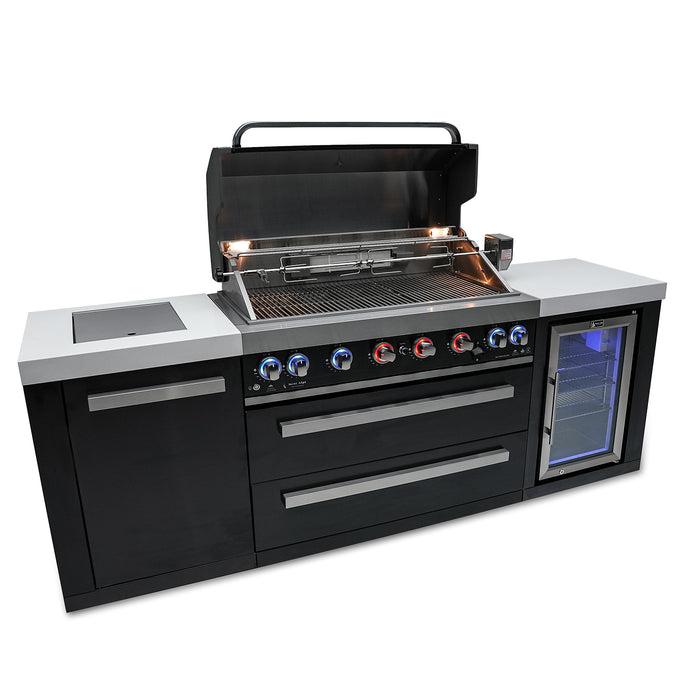 Mont Alpi 805 Black Stainless Steel BBQ Grill Island with Fridge Cabinet - MAi805-BSSFC