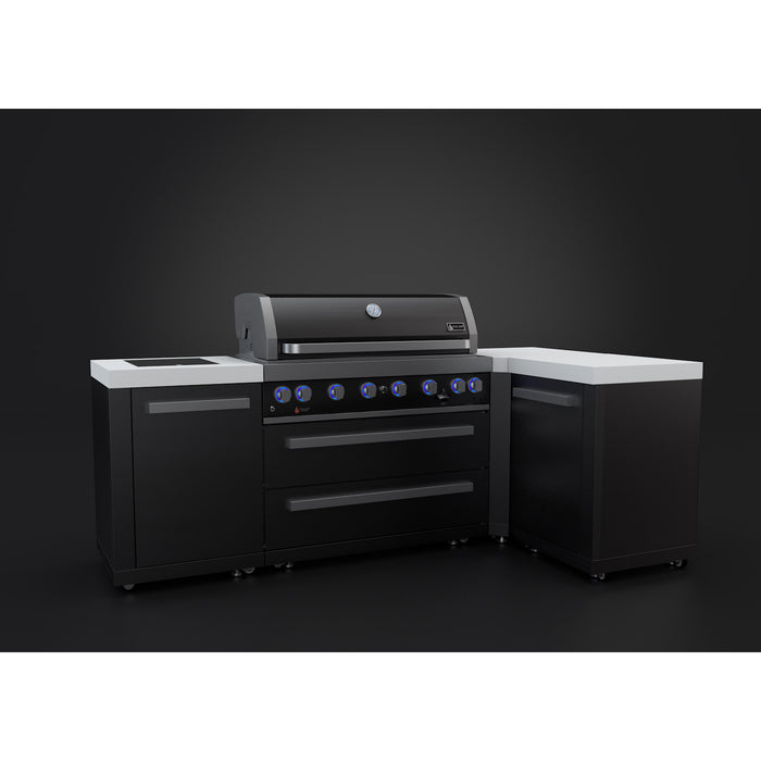 Mont Alpi 805 Black Stainless Steel BBQ Grill Island with 90 Degree Corner - MAi805-BSS90C