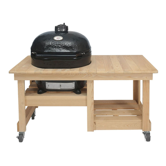 Primo Oval Large 300 Ceramic Grill Cypress Countertop Table